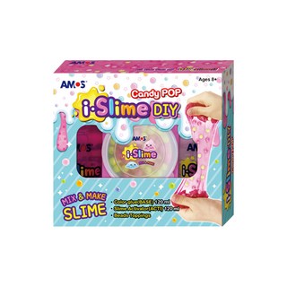 AMOS 阿摩司 i-Slime DIY 創意史萊姆 Candy POP, 1盒, 粉黃亮珠款