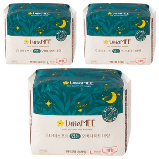 LunaMEE L 號 夜用褲型衛生棉 Set 8片 (100~110 碼), 3包