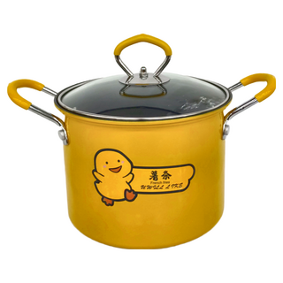 小黃鴨 2.0L 炸炸鍋 鍋體-鐵 濾網-不鏽鋼 蓋子-玻璃, 24.5cm, 1個