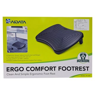 AIDATA 愛得他 人體工學腳踏板 兩段可調設計 45x32.4x13公分, 基本款 黑色