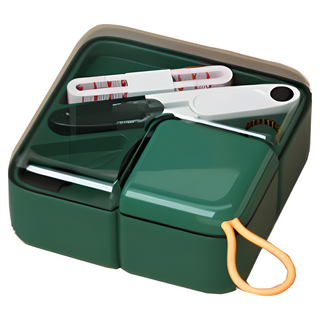 小麥購物 方塊針線盒 L576, 深綠色, 1個