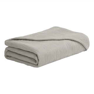 KU.KU Duckbill 酷咕鴨 雲朵皺布6層紗布浴巾兒童蓋毯, 山系灰, 1條