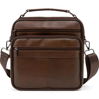 CAPACCI 男士運動皮革休閒斜背包 CCI-8802, 棕色