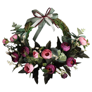 GGUMIGGA 陸蓮花仿真花圈, C 紫粉混色