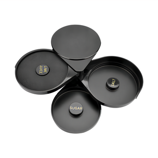 bargogo 三層沾鹽器 (BR-03) 塑料材質 中國生產台灣監製 尺寸 20x15.5x7.2cm, 黑色, 1盒