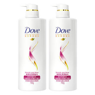 多芬 直順亮澤潤髮乳, 針對毛躁無光澤髮質, 700g, 2瓶