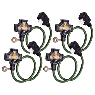 PowerWork 動力工廠 1對3座耐熱動力軟線, 0.6m, 軍綠, 4條