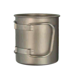 Keith Titanium 鎧斯 Ti3205 摺疊單層杯 附杯蓋 直徑8.5 x 9.2cm 500ml 純鈦 表面砂光, 銀色, 1個