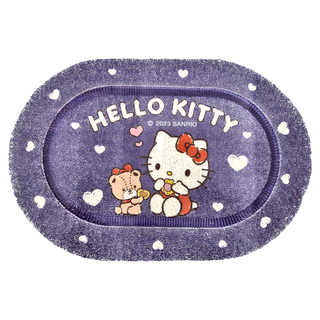 SANRIO 三麗鷗 HELLO KITTY橢圓刮泥地墊 59 x 39 x 0.5cm, 美味餅乾 紫色, 1個