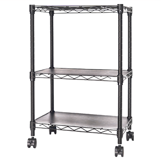 鋼鐵力士 三層架 28x43x60 (含PP/滑輪), 黑色, 1個