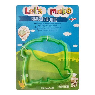 KitchenCraft 三明治吐司切模 恐龍, 塑膠材質, KCAFB5_A 型號, 11.5 x 11 x 3cm, 1個