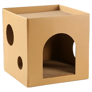 DIY寵物創意瓦楞紙貓房屋 7公斤以上, 30 x 30 x 30cm, 牛皮, 1個