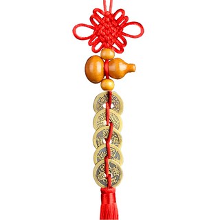 天然葫蘆五帝錢掛件 Set, 財庫飽滿 辟邪化煞 開運納福 出入平安 招財進寶 化解小人, 0208, 1組