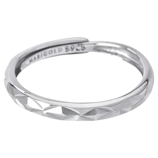 MARIGOLD 美爾朵 925純銀 波光粼粼可調式戒指, 1.6cm, 銀色, 1個