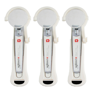 SUNDEN 經典放大鏡指甲剪 13.8cm*4.4cm, 白色, 3個