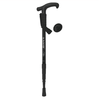 DIBOTE 迪伯特 鋁合金彎柄四節式登山杖 高強度合金 52-110cm伸縮, 黑色, 1支