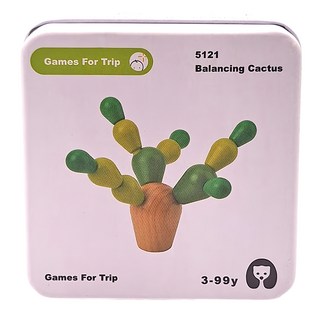 娃娃國 口袋隨身盒桌遊 平衡仙人掌, 黃色 + 綠色 + 咖啡色, 1組, 仙人掌 黃色 + 綠色 + 咖啡色