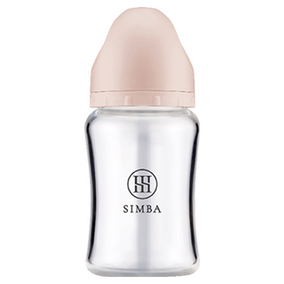 Simba 小獅王辛巴 蘊蜜質金玻璃寬口防脹氣奶瓶, 栗粉, 180ml, 1個