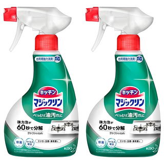 Kao 花王 Magiclean 魔術靈 廚房油污清潔劑 強力泡沫型 60秒迅速分解, 400ml, 2瓶