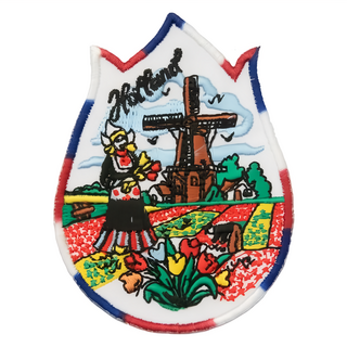 A-ONE 匯旺 地標造型 NO.109 荷蘭 鬱金香風車村桑斯安斯地 刺繡貼布 7.5 X 6 CM, 1個