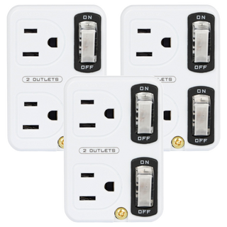 Kinyo 節電2開2插分接器 3孔 MR-5365, 白色, 3個, 55mm