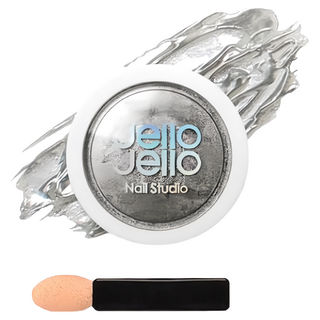 Jello Jello Edge Beam 美甲亮粉 附刷具, JP05 Pure Silver, 1罐, JP05 Pure Sliver