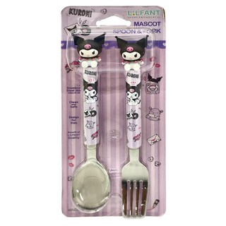LiLFANT 立體湯叉 酷洛米套裝，304不鏽鋼兒童餐具, 酷洛米, 湯匙 + 叉子, 1組