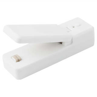 零食封口機 尺寸 11.2x3.4x2.6cm 白色 ABS材質 USB充電設計