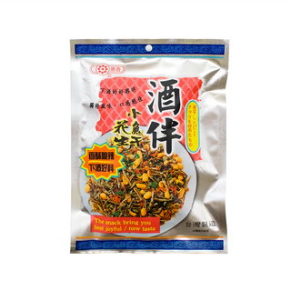 惠香 酒伴小魚干花生, 香辣酥脆, 下酒好料, 內含幸運籤, 90g, 1袋