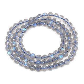 天然水晶 藍韻拉長石條珠 DIY 條珠 繞三圈 4mm 13g, 藍韻