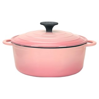 鍋寶 歐風琺瑯鑄鐵鍋-22cm(電磁爐適用) 1入 導熱均勻 保溫性佳, 櫻花粉, 1個