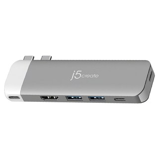 j5create 凱捷國際 USB-C 6K 集線器 MacBook專用 JCD394, 1個, 銀色