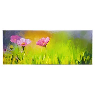 24mama 掛畫 單聯式 美麗花卉 無框畫 時鐘掛畫, 80 x 30cm, 宇宙花草