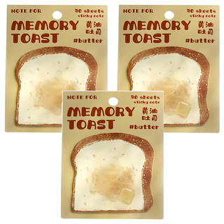 NOTE FOR 記憶吐司 便利貼, 黃油吐司, 3個, 30張
