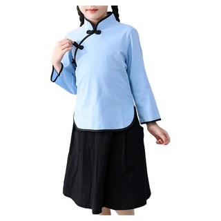 兒童萬聖節變裝派對造型服裝 復古學生制服, 110cm, 藍色, 1入