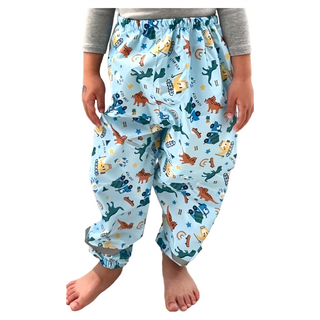 兒童雨褲 95%棉質+5%氨綸, 藍色恐龍, S