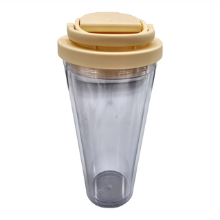 HIKARI 日光生活 TEA透雙層耐熱防漏吸管杯, 黃色, 670ml, 1盒