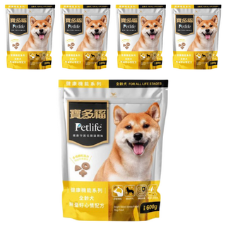 Petlife寶多福 健康機能系列 全齡犬 無憂好心情配方 600g, 雞肉, 5包