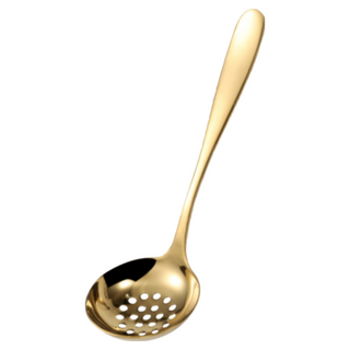 邸家本舖 歐風餐具 304不鏽鋼漏勺 土豪金 堅固耐用, 1支