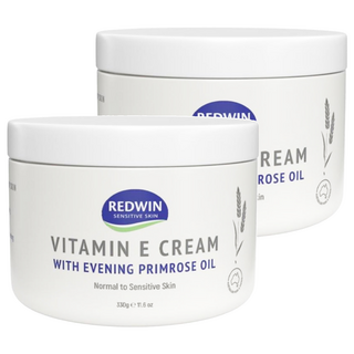 REDWIN 維他命E月見草油保濕霜, 330g, 四季可用 | 補水保濕 | 快速吸收, 2罐