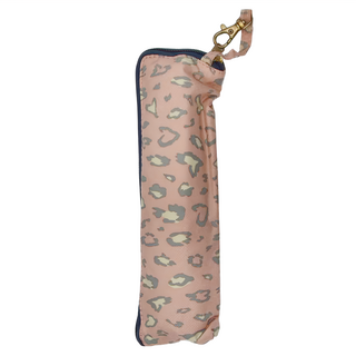 甜蜜豹紋 晴雨兩用輕量手開傘, 粉紅色