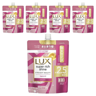 LUX 麗仕 SUPER RICH SHINE 柔順光澤洗髮精補充包 720g 含蠶絲及角蛋白成分, 5包