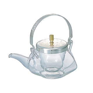 HARIO 好璃奧 地爐利八角冷酒器 360ml, 地爐利八角冷酒器 透明色 + 水藍色, 1個