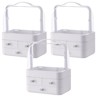 化妝品收納箱 一般款, 太空灰, 3個