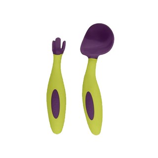 b.box 專利湯匙叉子套裝, 適用年齡九個月以上, 叉子 + 湯匙, 紫色, 1組