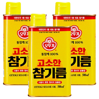 OTTOGI 不倒翁 芝麻油, 500ml, 3罐