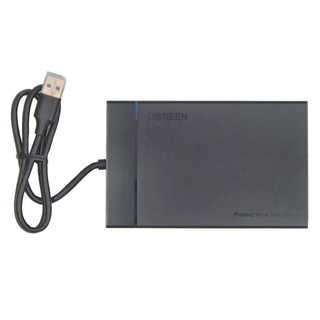 UGREEN 綠聯 2.5吋USB3.0隨身硬碟外接盒 UASP版 50cm 黑色, US221, 1個