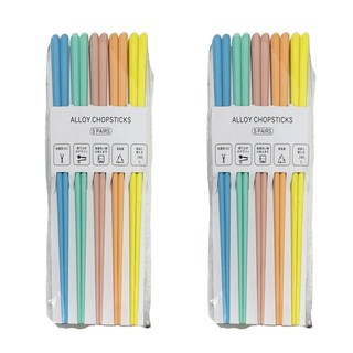 愛佳家居有限公司 多巴胺色耐熱玻璃纖維筷子五雙組, 馬卡龍, 5雙筷子, 2組