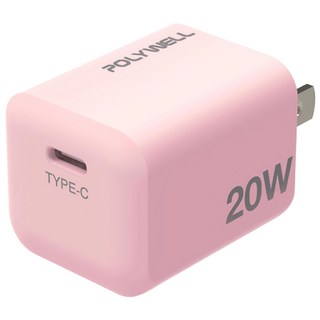 POLYWELL 寶利威爾 迷你Type-C快速充電器, 粉色, 1個