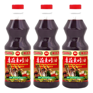萬家香 香菇素蠔油，無味精 無人工香料 無色素, 600g, 3瓶
